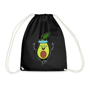 Avocado Meditation Yoga - Drawstring Bag - black - Front