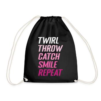 Bâton Twirling Staff jongler avec la gymnastique avec le personnel - Sac de sport léger - noir - Devant