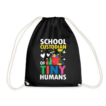 School Custodian Of Tiny Humans für Hausmeister - Turnbeutel - Schwarz - Vorne