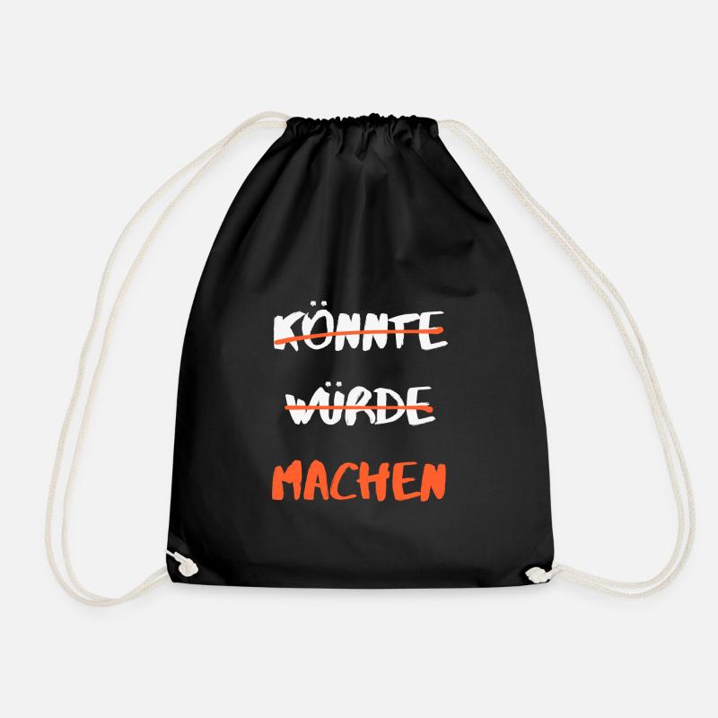 Könnte, würde, machen. (dunkel) - Turnbeutel - Schwarz