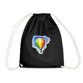 Heißluftballon - Turnbeutel - Schwarz - Vorne