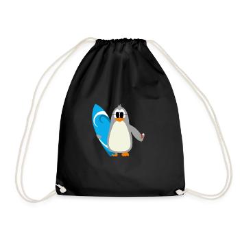 Idée cadeau de crème glacée de pingouin surfer sunglasses - Sac de sport léger - noir - Devant