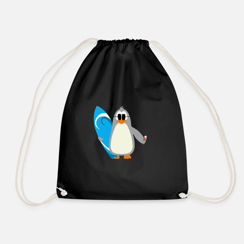 Pinguin surfer sonnenbrille eis geschenkidee - Turnbeutel - Schwarz