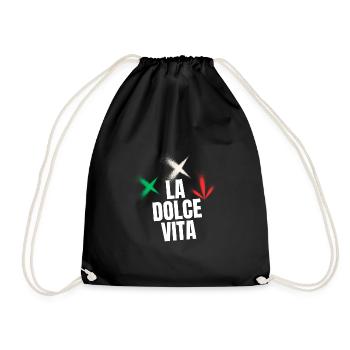 Italia Italy Italien Bella Italia Dolce Vita - Drawstring Bag - black - Front