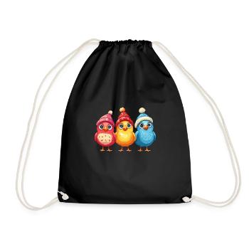 Chickens Christmas - Drawstring Bag - black - Front