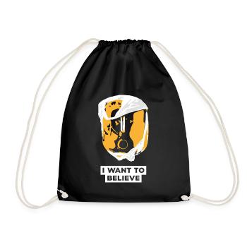 I Want To Believe 001 Skull - Drawstring Bag - black - Front