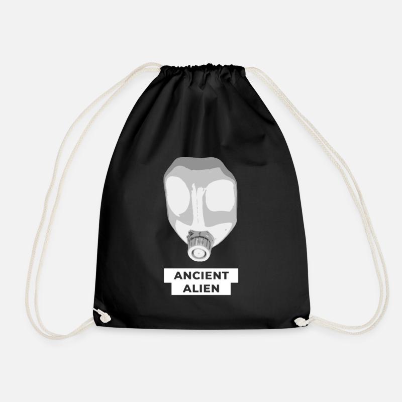 Ancient Alien Skull - Drawstring Bag - black