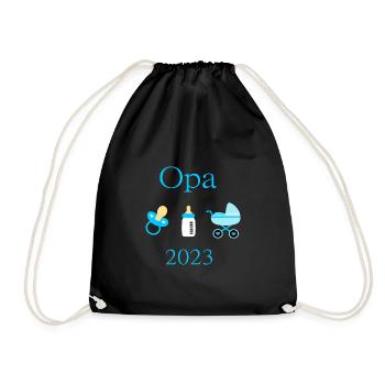 Opa 2023 Geburt Junge Vorlage personalisierbar - Turnbeutel - Schwarz - Vorne