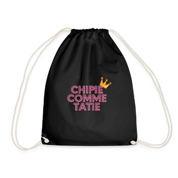 chipie comme tatie - Sac de sport léger - noir - Devant