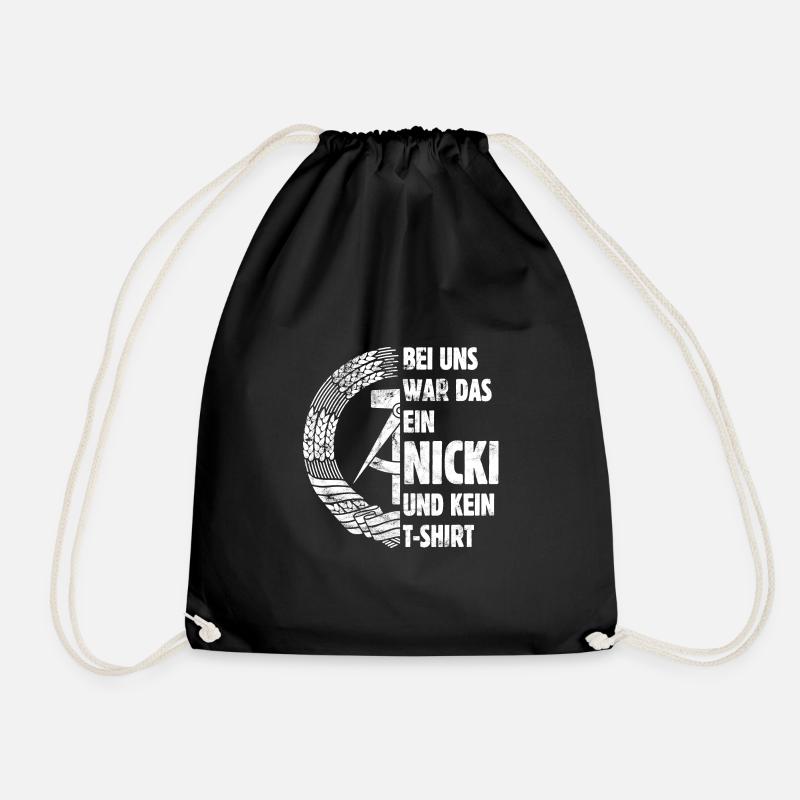 DDR Nicki, Osten, Ossi Spruch, Geschenk - Turnbeutel - Schwarz