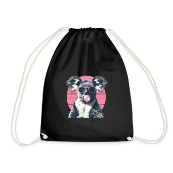 Koala mit Sonnenbrille Bubblegum für einen - Turnbeutel - Schwarz - Vorne