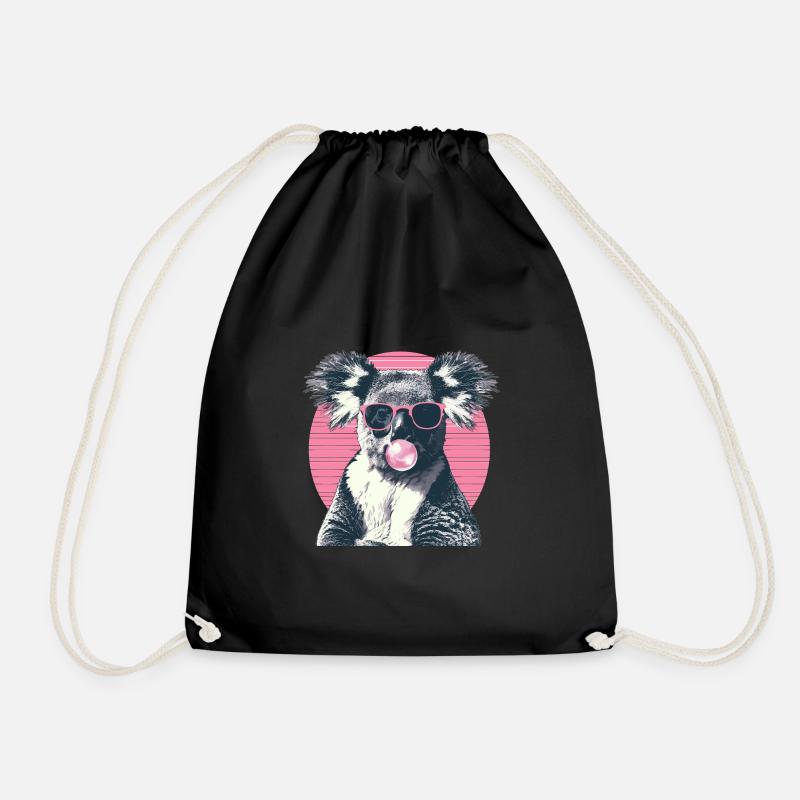 Koala mit Sonnenbrille Bubblegum für einen - Turnbeutel - Schwarz