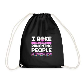 Cake Tartlet Decoration Cake - Drawstring Bag - black - Front