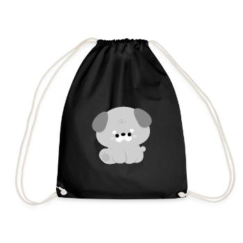 Cute Schnauzer - Drawstring Bag - black - Front