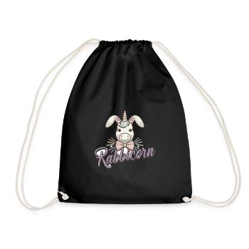 Niedliches Rabbicorn Einhorn Ostern für Kinder - Turnbeutel - Schwarz - Vorne