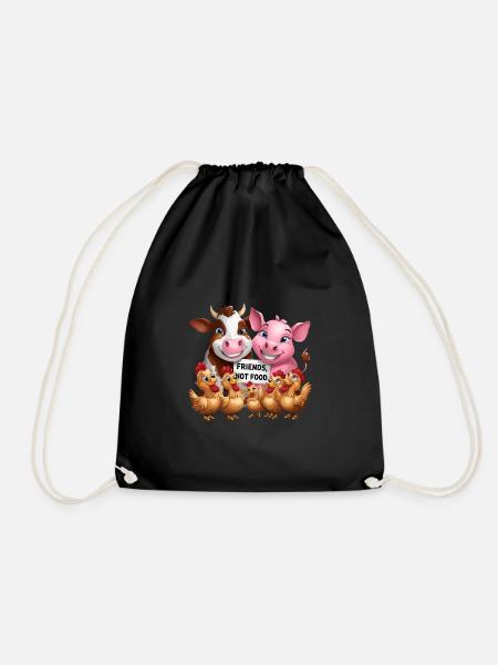 Not Food Animals Kein Fleisch - Turnbeutel - Schwarz
