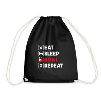 Bowling Bowler Bowling Skittles Bowling Ball - Drawstring Bag - black - Front