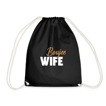 Low Key Boujee Wife Mama - Drawstring Bag - black - Front