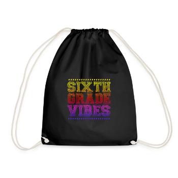 6th Grade - Drawstring Bag - black - Front