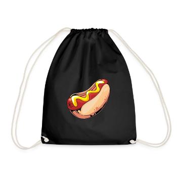 Hot Dog Snack - Drawstring Bag - black - Front
