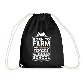 Né à la ferme forcé d'aller à l'école - Sac de sport léger - noir - Devant