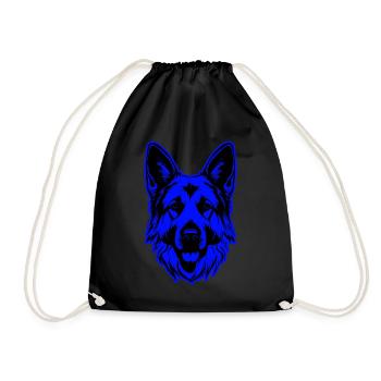 German Shepherd Dog Animal Portrait - Drawstring Bag - black - Front