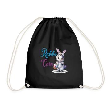 Niedliches Rabbicorn Einhorn Ostern für Kinder - Turnbeutel - Schwarz - Vorne