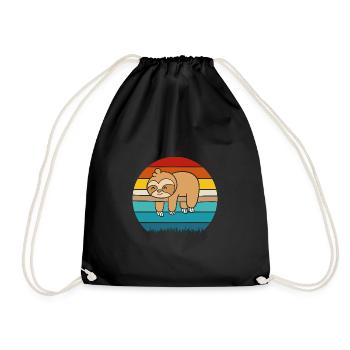 Sloth - Drawstring Bag - black - Front