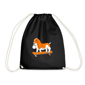 Basset Hound - Turnbeutel - Schwarz - Vorne