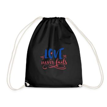 LOVE NEVER FAILS - Drawstring Bag - black - Front