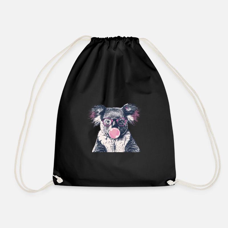 Koala mit Sonnenbrille Bubblegum für einen - Turnbeutel - Schwarz