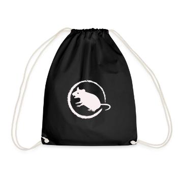 rat dangereux - rongeur - Sac de sport léger - noir - Devant