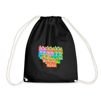 Colorful Colorful Forest Autumn Fantasy Fir Trees Nature - Drawstring Bag - black - Front