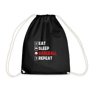 Baseball - Drawstring Bag - black - Front
