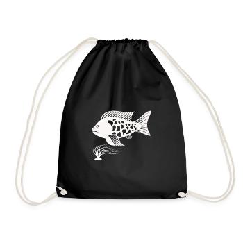 Fisch Aquarium Meerestier Klima Umweltschutz - Turnbeutel - Schwarz - Vorne