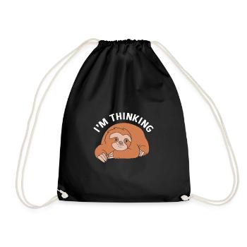 Sloth - Drawstring Bag - black - Front