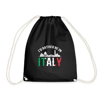 Italy - Drawstring Bag - black - Front