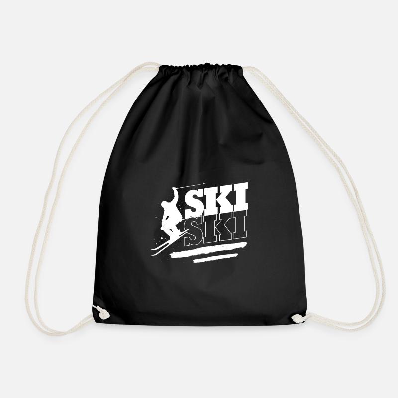 Ski Skiurlaub - Turnbeutel - Schwarz