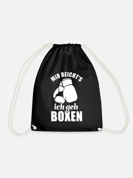 Mir reicht's ich geh Boxen - Boxer Spruch - Turnbeutel - Schwarz
