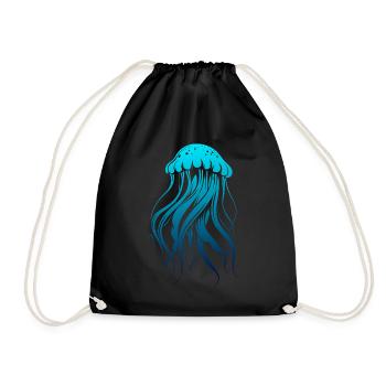 Brille avec le courant, Méduse avec des tentacules, Dire - Sac de sport léger - noir - Devant