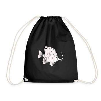 Fish Aquarium Marine Animal Climate Environmental Protection - Drawstring Bag - black - Front