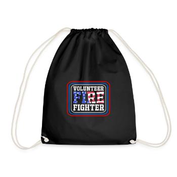 Feuerwehrmann Feuerwehr - Turnbeutel - Schwarz - Vorne