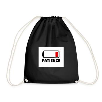 PATIENCE Battery Icon with Font - Drawstring Bag - black - Front