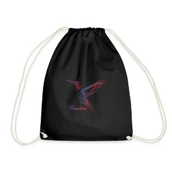 Freedom Peace Bird Peace Freedom - Drawstring Bag - black - Front