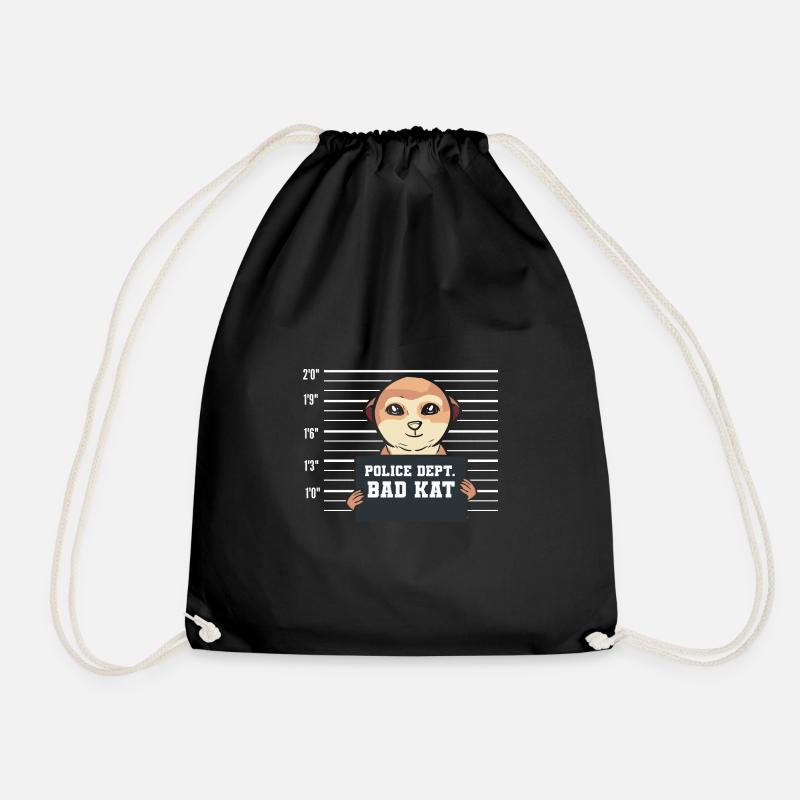 Meerkat - Drawstring Bag - black