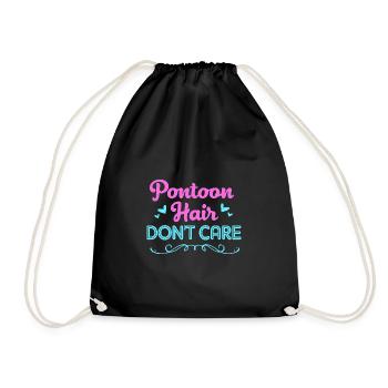 Pontoon Boat Boat Boats - Drawstring Bag - black - Front