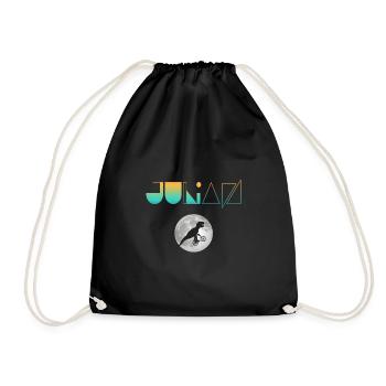 JULIAN - Beautiful boy name with dinosaur - Drawstring Bag - black - Front