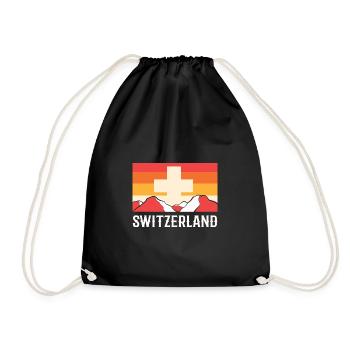 Schweiz - Turnbeutel - Schwarz - Vorne