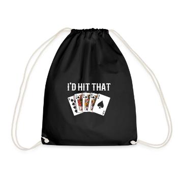 Blackjack Blackjack Casino Gambling - Drawstring Bag - black - Front