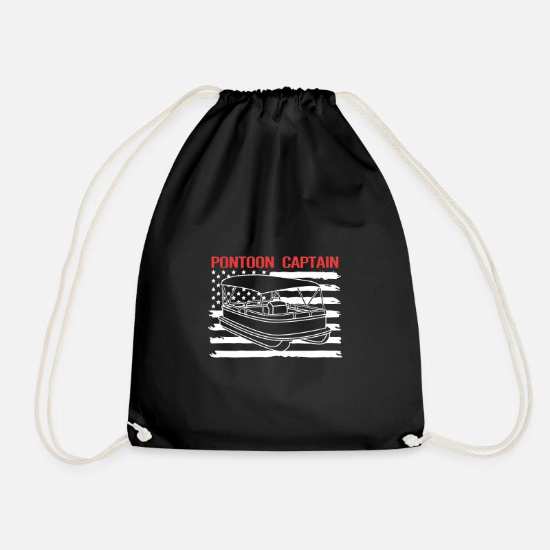 Pontonboot Boot Boote - Turnbeutel - Schwarz